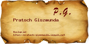 Pratsch Giszmunda névjegykártya
